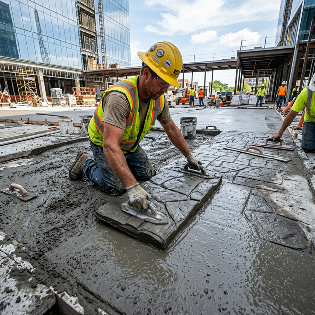 Proceso de hormigón impreso